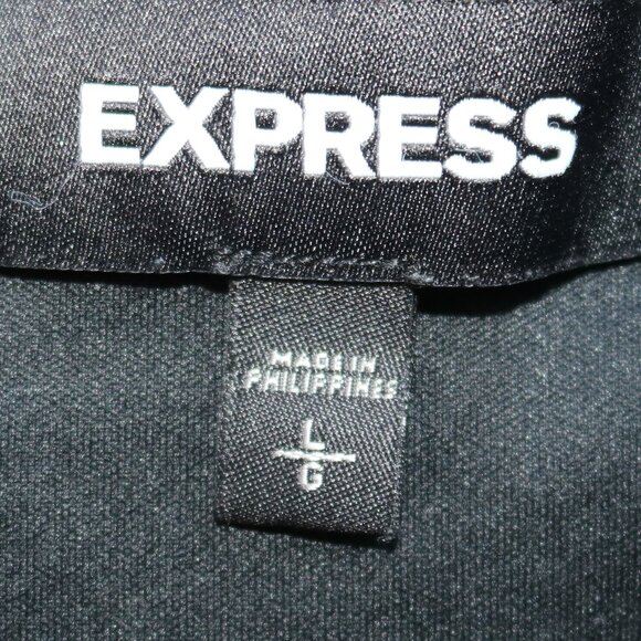 Express Black Angled Side Ruched Hem Pull On Knit Skirt Sz LARGE - Picture 4 of 4